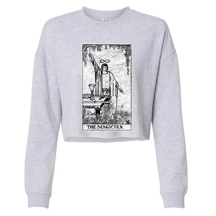 The Magician Tarot Card Major Arcana Fortune Telling Occult Cropped Pullover Crew