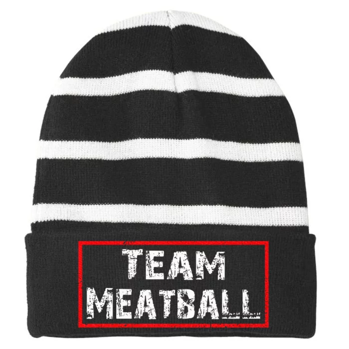 Team Meatball Striped Beanie with Solid Band