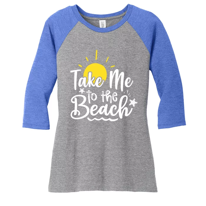 Take Me To The Beach Sunshine Summer Women's Tri-Blend 3/4-Sleeve Raglan Shirt