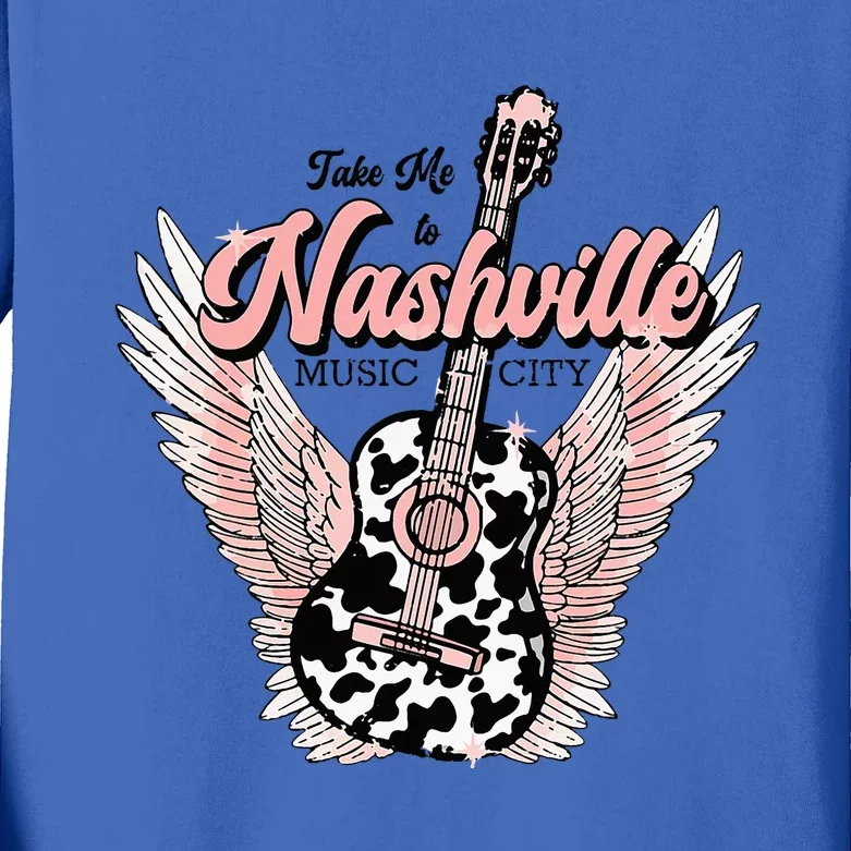 Take Me To Nashville Nashville Tennessee Kids Long Sleeve Shirt