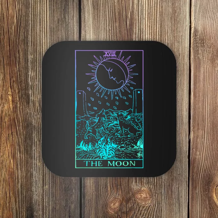 The Moon Tarot Card Rider Waite Witchy Coaster