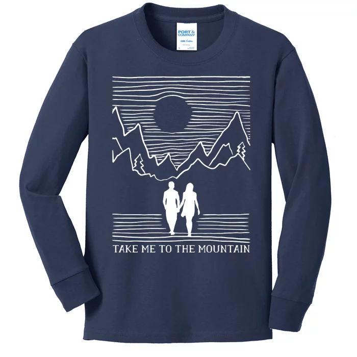 Take Me To The Mountains Trekking Hiking Kids Long Sleeve Shirt