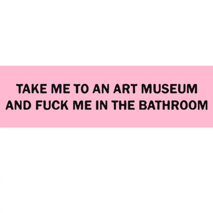 Take Me To An Art Museum And Fuck Me In The Bathroom Bumper Sticker