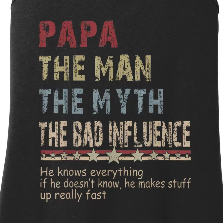 The Man The Myth The Bad Influence Fathers Day Gift Ladies Essential Tank