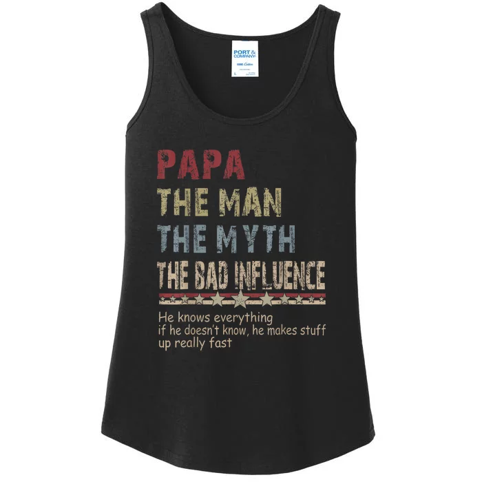 The Man The Myth The Bad Influence Fathers Day Gift Ladies Essential Tank