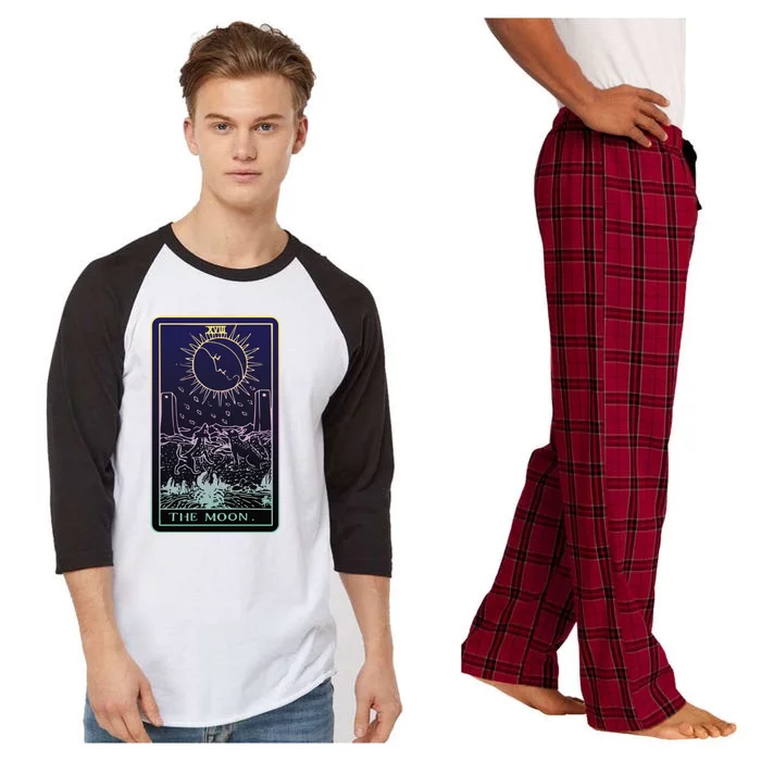 The Moon Tarot Card Witch Aesthetic Witchy Major Arcana Gift Raglan Sleeve Pajama Set