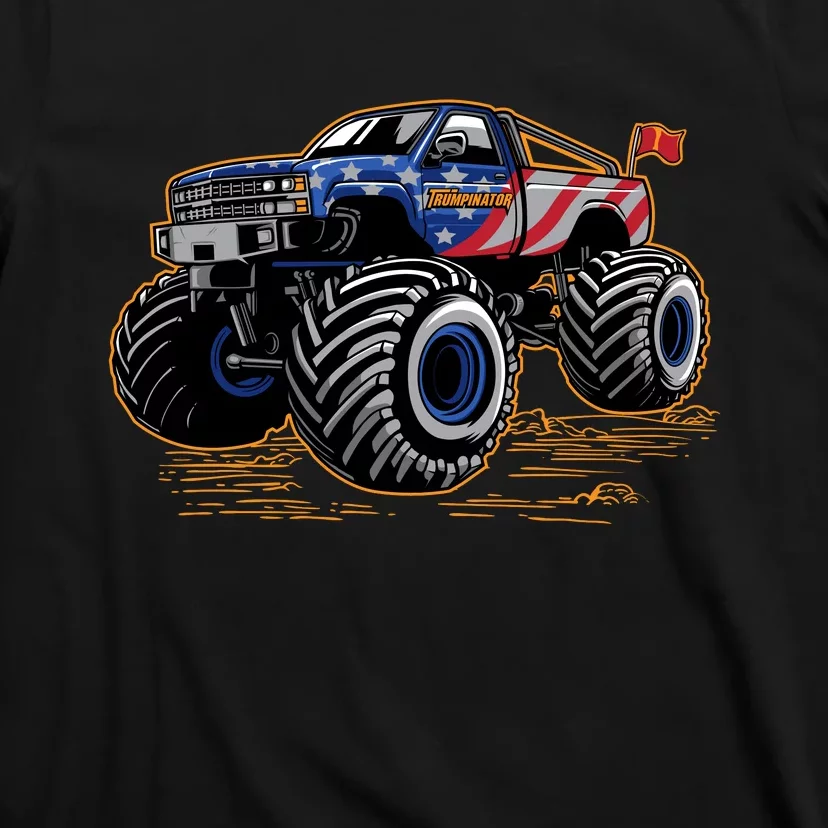 Trumpinator Monster Truck Show Trump USA Flag T-Shirt