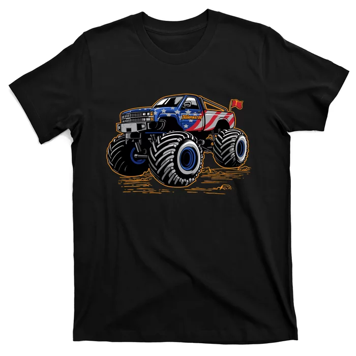 Trumpinator Monster Truck Show Trump USA Flag T-Shirt