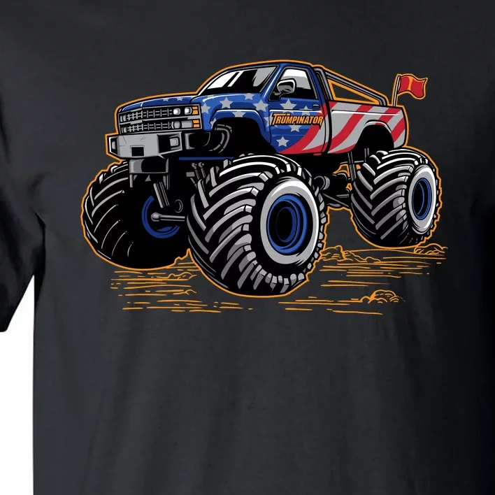 Trumpinator Monster Truck Show Trump USA Flag Tall T-Shirt