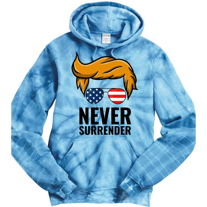 Trump never surrender 2024 Mugshot Tie Dye Hoodie