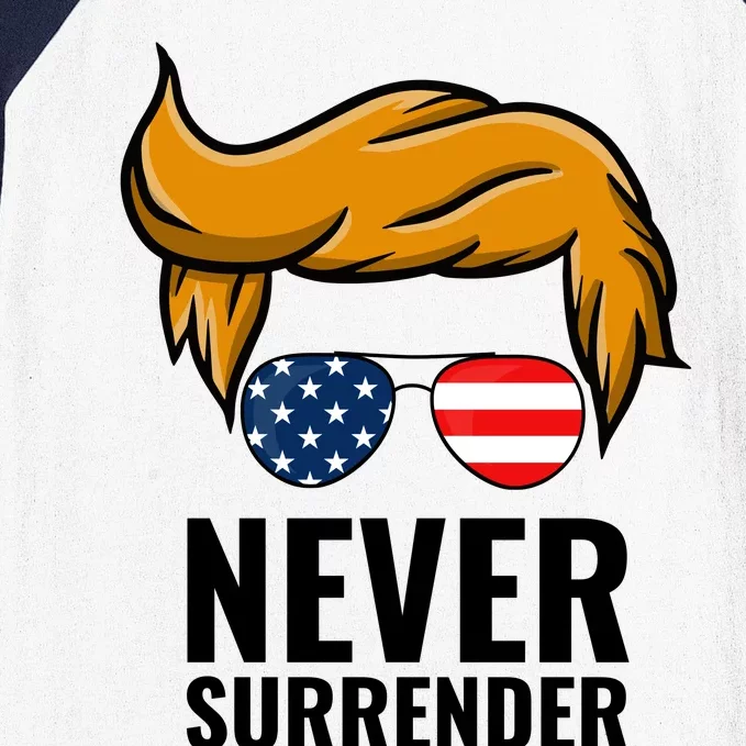 Trump never surrender 2024 Mugshot Baseball Sleeve Shirt