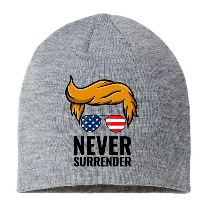 Trump never surrender 2024 Mugshot 8 1/2in Sustainable Knit Beanie