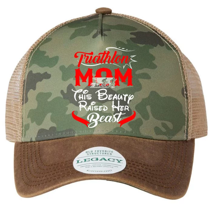 Triathlon Mom This Beauty Raised Her Beast Gift For Mom Gift Legacy Tie Dye Trucker Hat