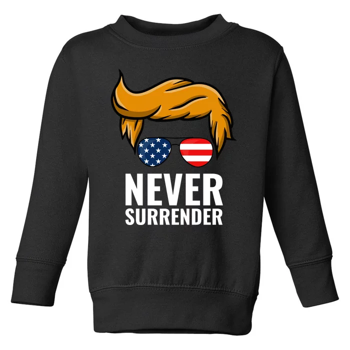 Trump never surrender 2024 Mugshot Toddler Sweatshirt