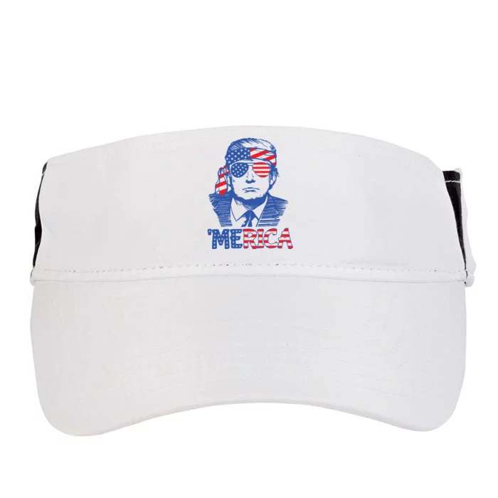 Trump Merica Trump Funny 4th Of July Adult Drive Performance Visor