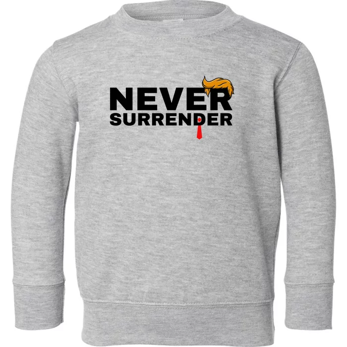 Trump never surrender 2024 Mugshot Toddler Sweatshirt