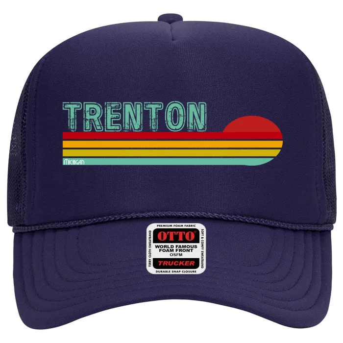 Trenton Michigan High Crown Mesh Trucker Hat