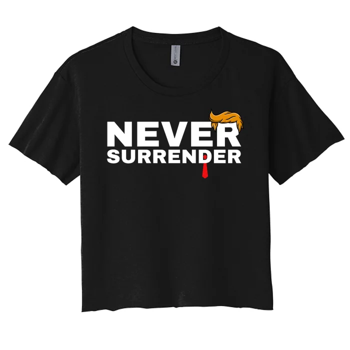 Trump never surrender 2024 Mugshot Women's Crop Top Tee