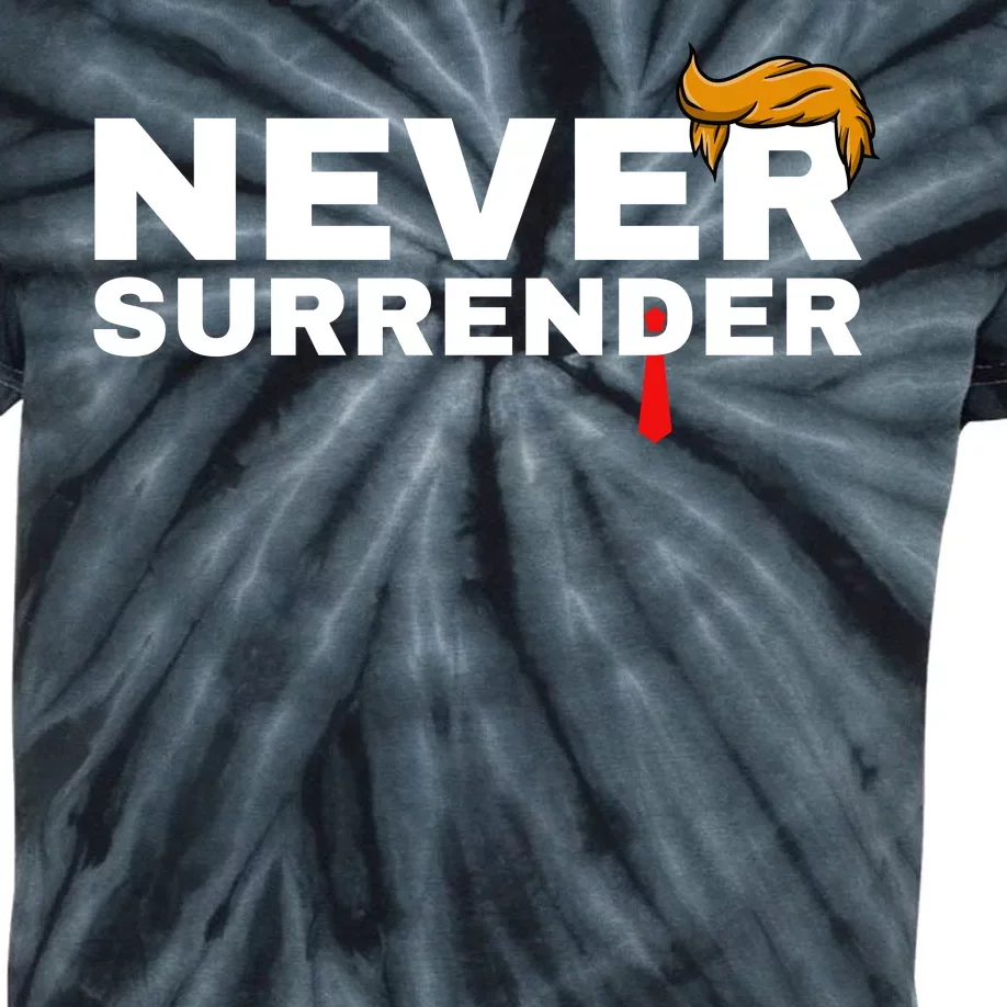 Trump never surrender 2024 Mugshot Kids Tie-Dye T-Shirt