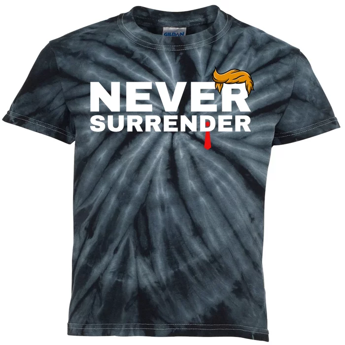 Trump never surrender 2024 Mugshot Kids Tie-Dye T-Shirt