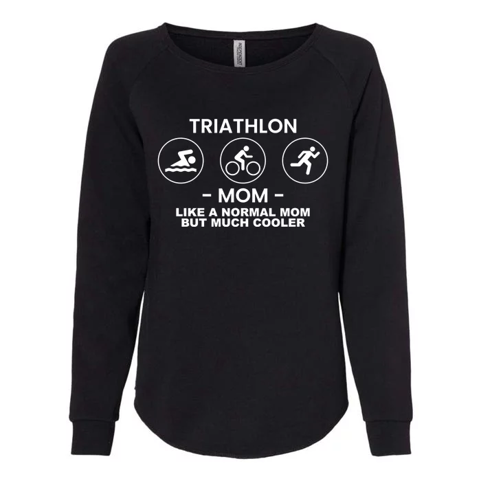 Triathlon Mom Triathlete Athlete Swimming Running Cycling Funny Gift Womens California Wash Sweatshirt