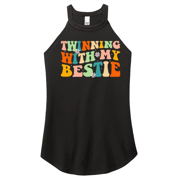 Twin Matching Twins Day Friend Twinning With My Bestie Women’s Perfect Tri Rocker Tank