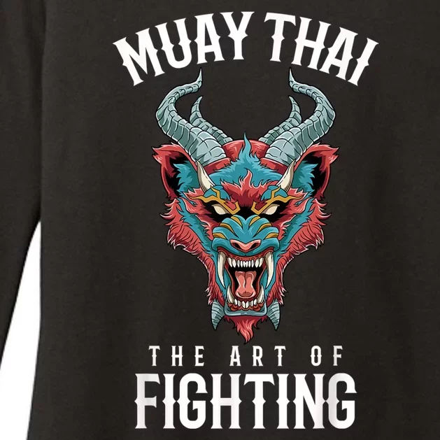 Traditional Muay Thai Demon Tiger Thai Boxing Demon Tiger Womens CVC Long Sleeve Shirt