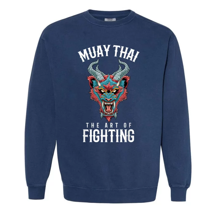 Traditional Muay Thai Demon Tiger Thai Boxing Demon Tiger Garment-Dyed Sweatshirt