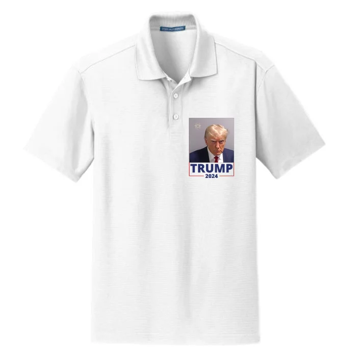 Trump Mugshot Trump 2024 Dry Zone Grid Performance Polo