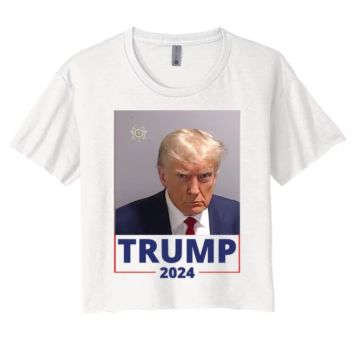 Trump Mugshot Trump 2024 Women's Crop Top Tee