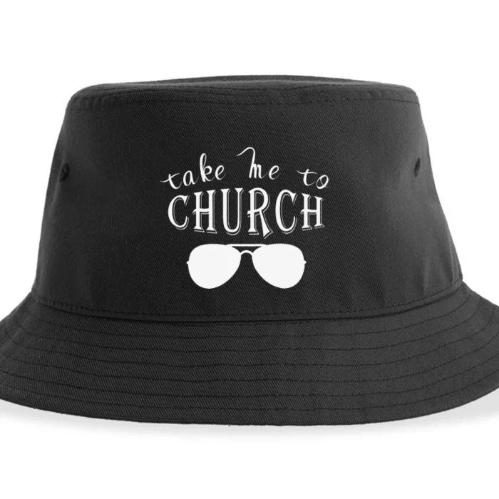 Take Me To The Church Christian Country Concert Sustainable Bucket Hat