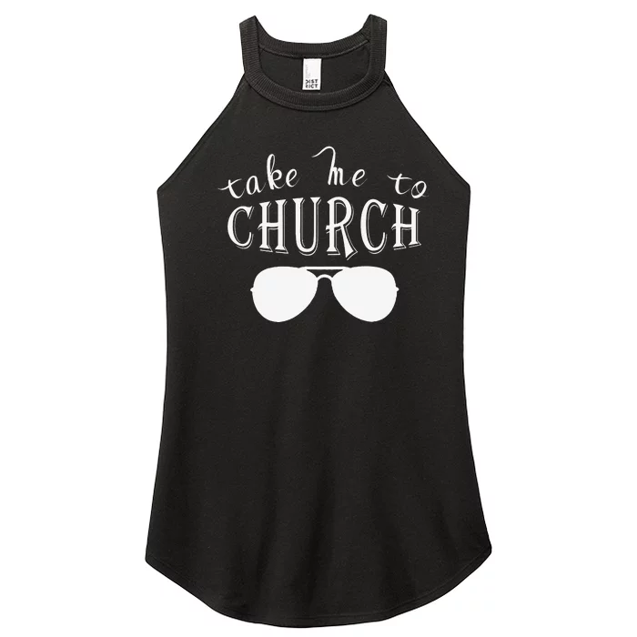 Take Me To The Church Christian Country Concert Women’s Perfect Tri Rocker Tank