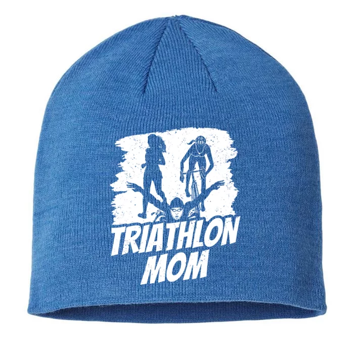 Triathlon Mom Triathlete Triathlons Sports Mother Mommy Mama Meaningful Gift 8 1/2in Sustainable Knit Beanie