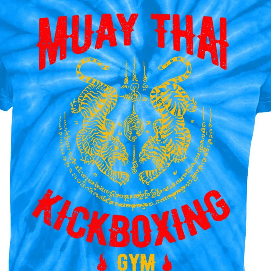 Tiger Muay Thai Kickboxing Gym Mma Training Gift Funny Gift Kids Tie-Dye T-Shirt