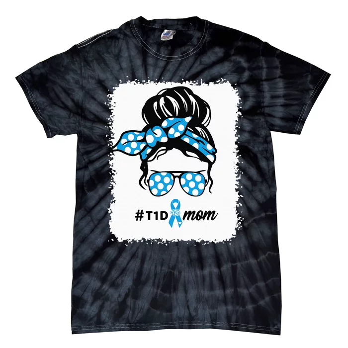 T1D Mom Type 1 Diabetes Awareness Month Blood Sugar Diabetes Tie-Dye T-Shirt