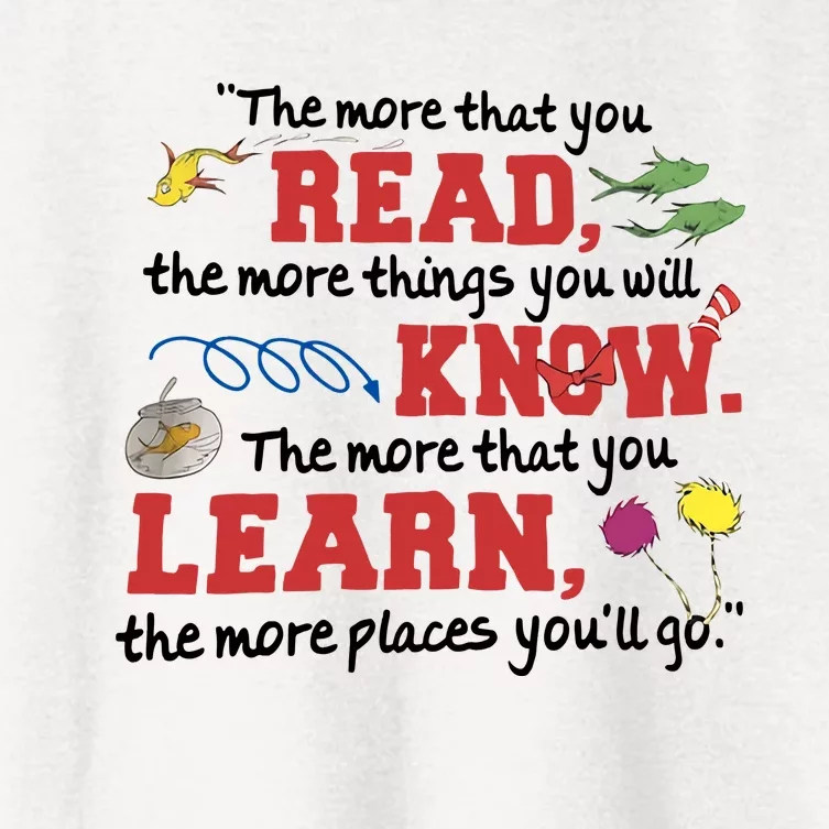 The More That You Read The More Things You Will Know Reading Day Gift Idea Women's Crop Top Tee