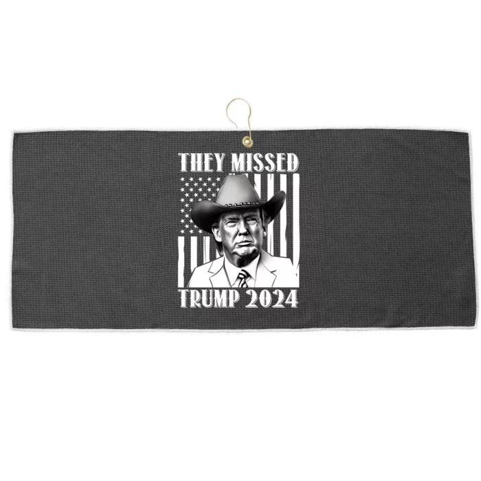 They Missed Trump 2024 Large Microfiber Waffle Golf Towel