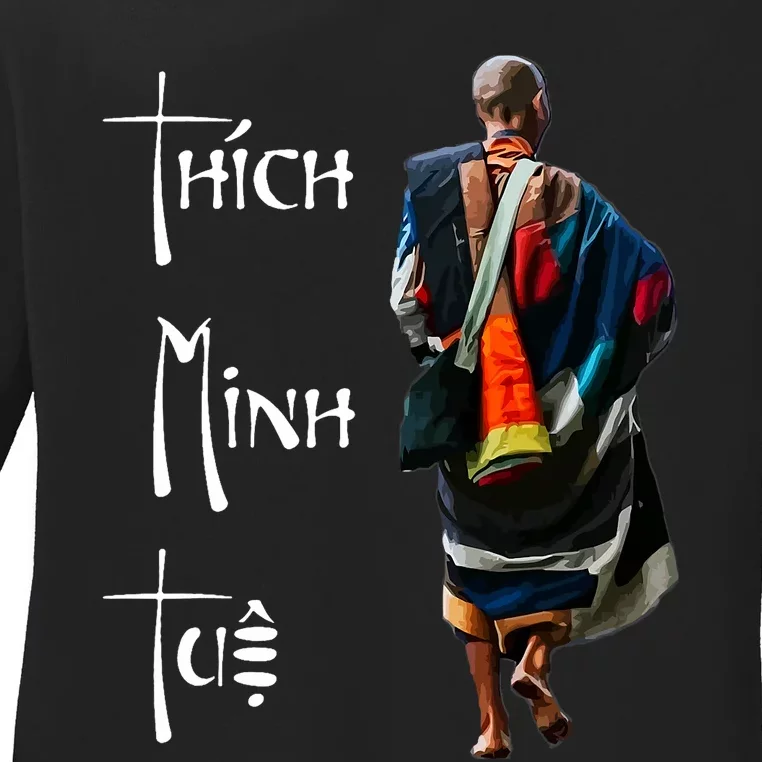 Thich Minh Tue Buddhist Monk Spiritual Journey Vietnam Ladies Long Sleeve Shirt