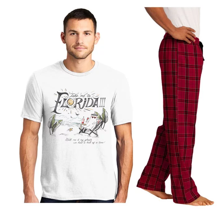 Take Me To The Florida Funny Ghost On The Beach Pajama Set