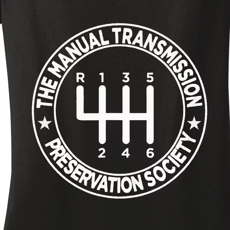 The Manual Transmission Preservation Society Women's V-Neck T-Shirt