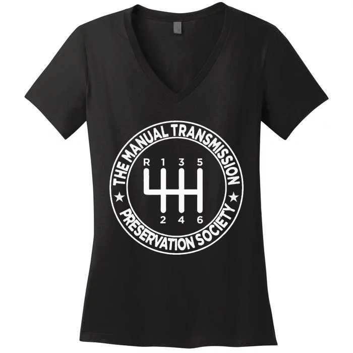 The Manual Transmission Preservation Society Women's V-Neck T-Shirt