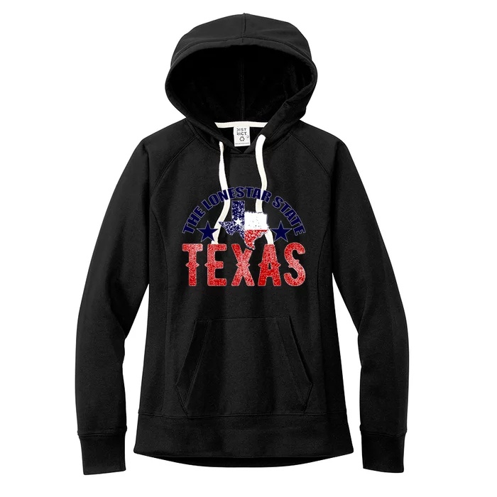 Texas Motto The Lone Star State Women's Fleece Hoodie