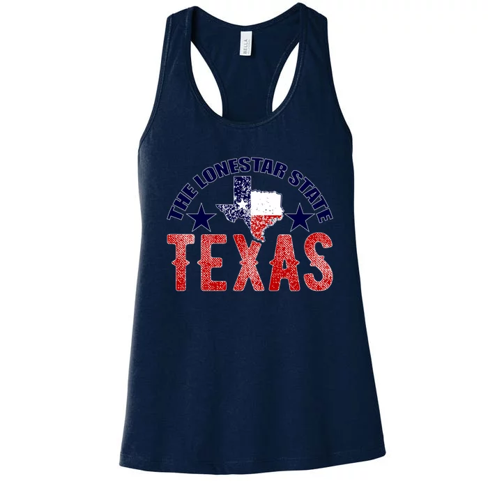 Texas Motto The Lone Star State Women's Racerback Tank