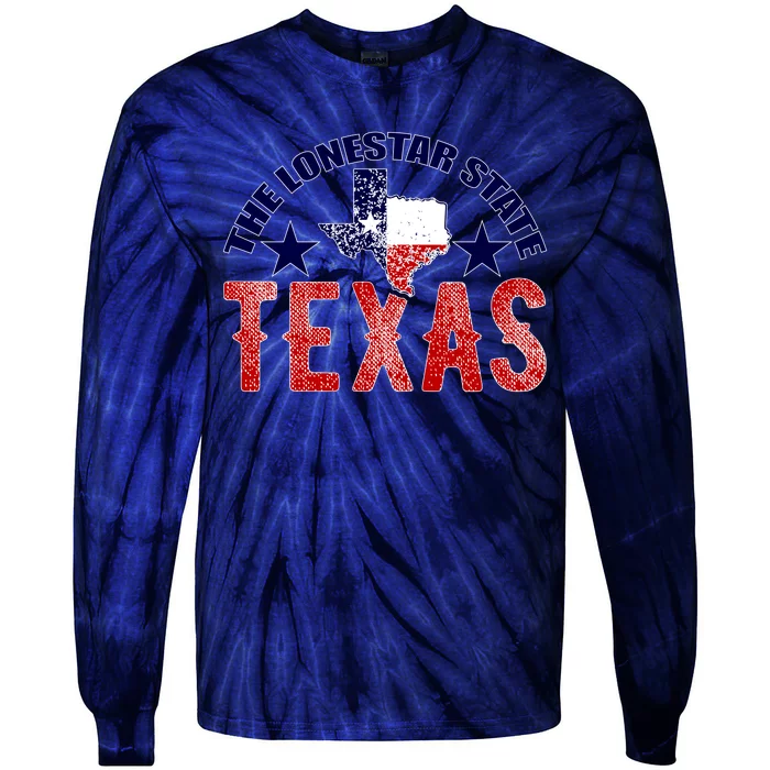 Texas Motto The Lone Star State Tie-Dye Long Sleeve Shirt