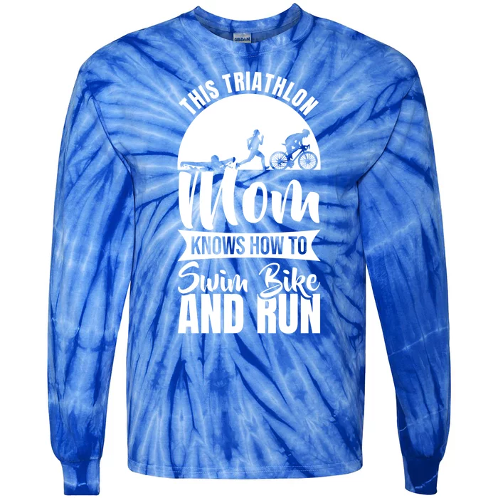 Triathlon Mother Triathlete Mom Gift Tie-Dye Long Sleeve Shirt