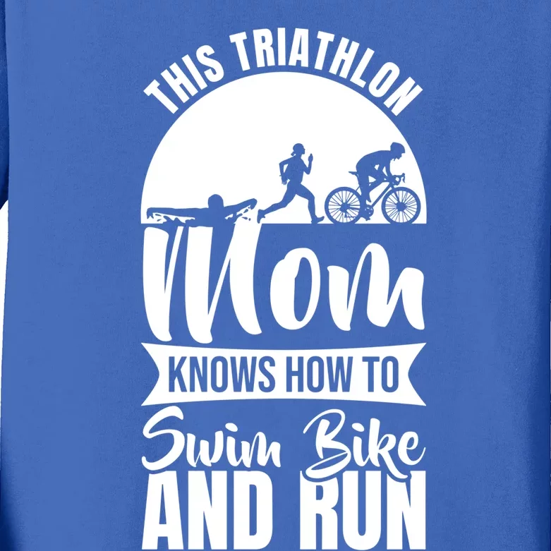 Triathlon Mother Triathlete Mom Gift Kids Long Sleeve Shirt