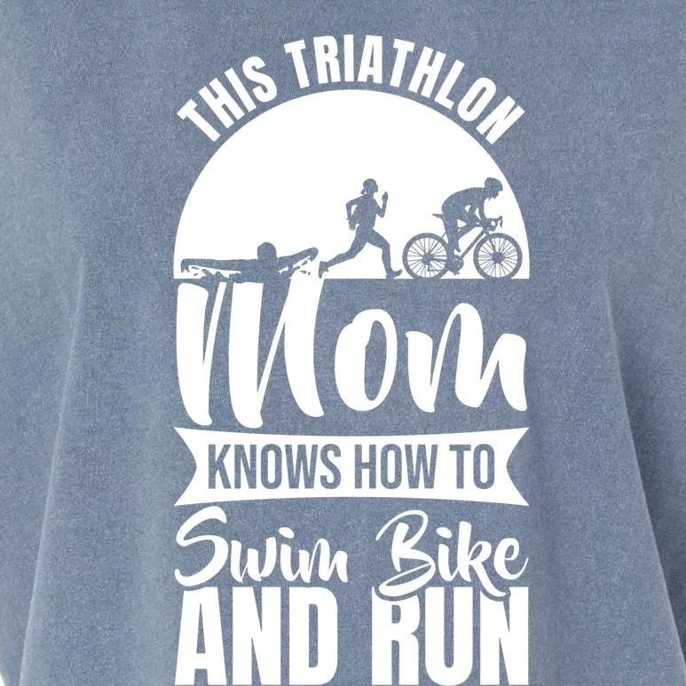 Triathlon Mother Triathlete Mom Gift Garment-Dyed Women's Muscle Tee