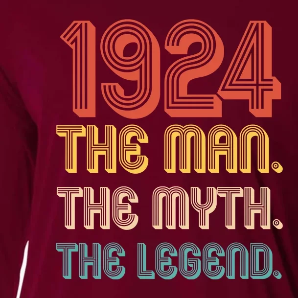 The Man The Myth The Legend 1924 100th Birthday Cooling Performance Long Sleeve Crew