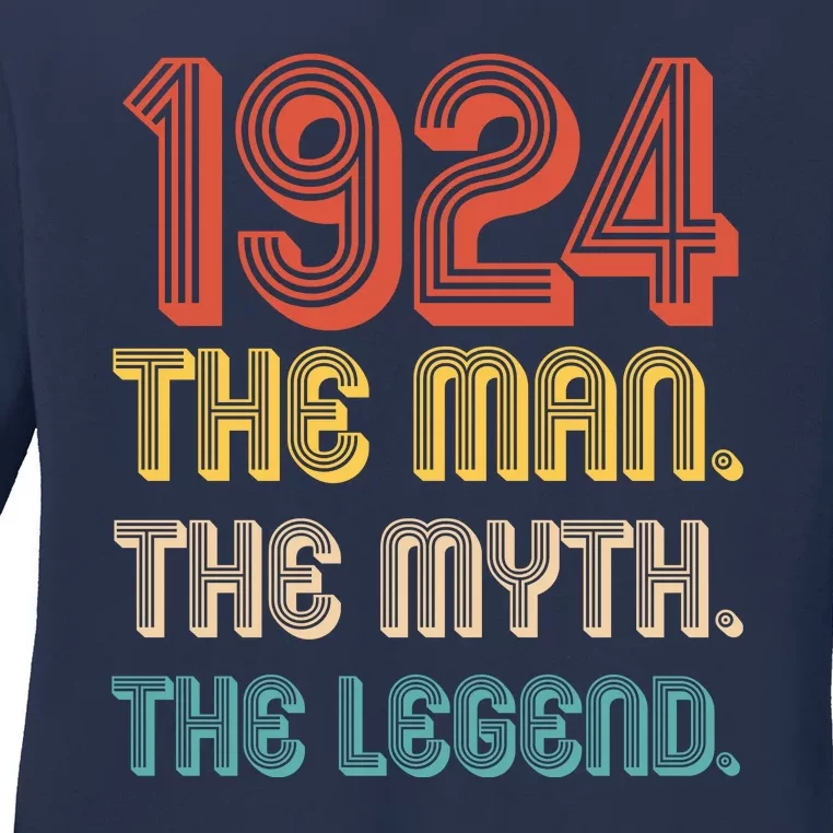 The Man The Myth The Legend 1924 100th Birthday Ladies Long Sleeve Shirt