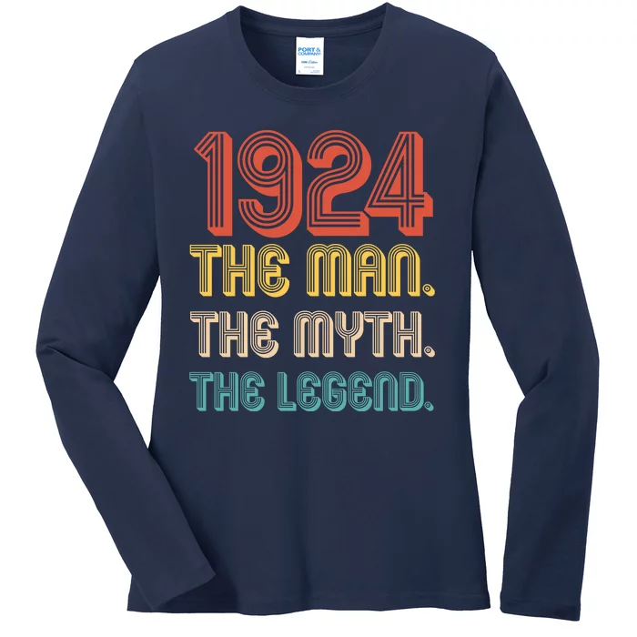 The Man The Myth The Legend 1924 100th Birthday Ladies Long Sleeve Shirt